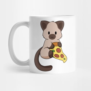 Siamese Cat with Pizza Mug